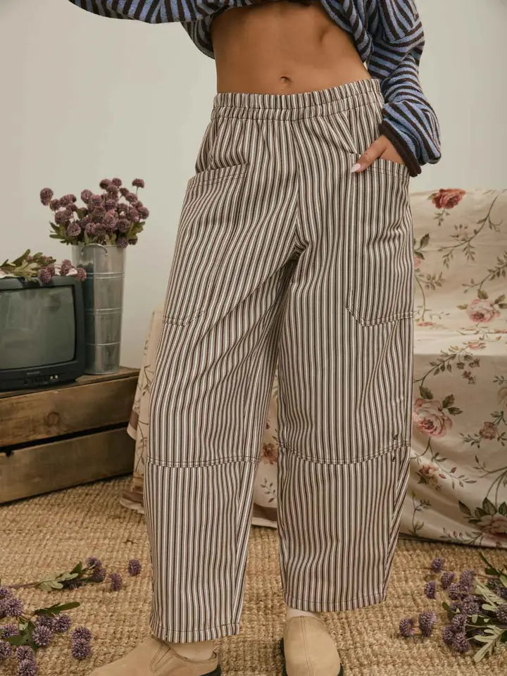 Fall Stripe Wide Leg Pants