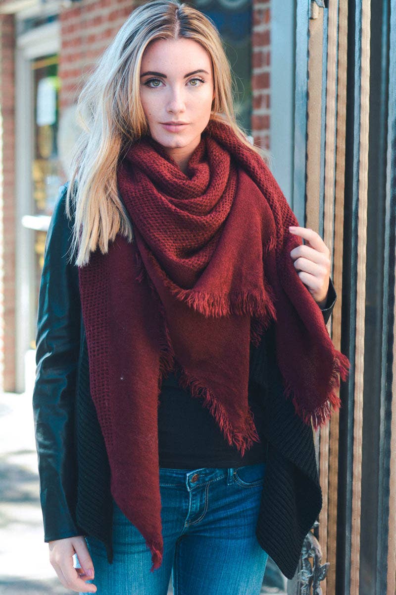Cozy Chic Open Weave Square Scarf (2 Colors)