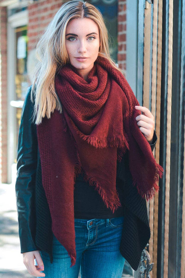 Cozy Chic Open Weave Square Scarf (2 Colors)