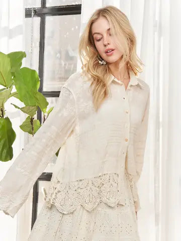 Charlotte Scallop Hem Blouse