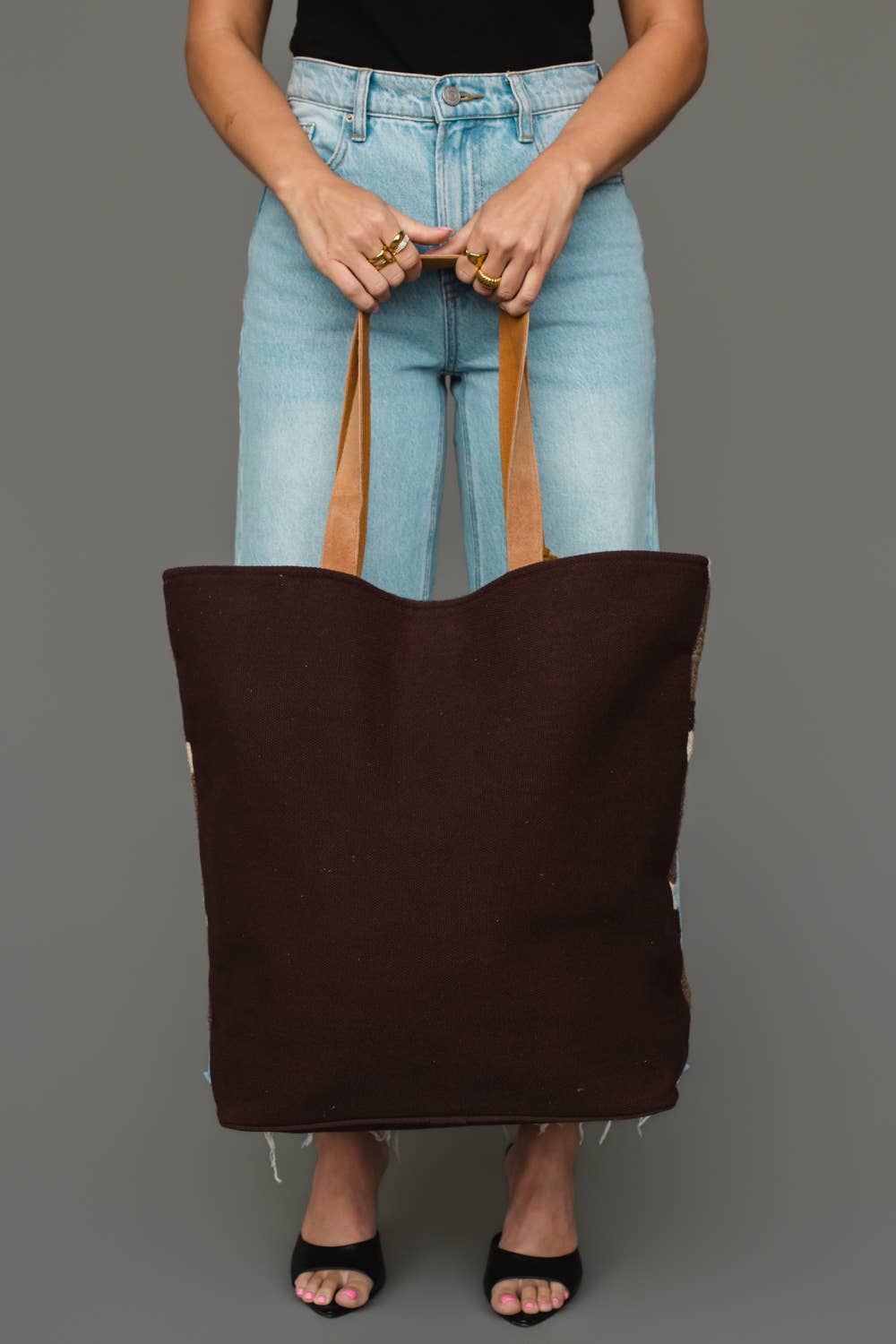 Aztec Camel &amp; Black Western Tote