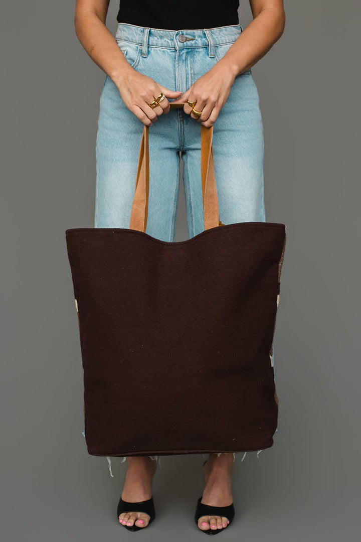 Aztec Camel &amp; Black Western Tote