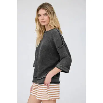 Charcoal Weighted Inverted Seam Sweater