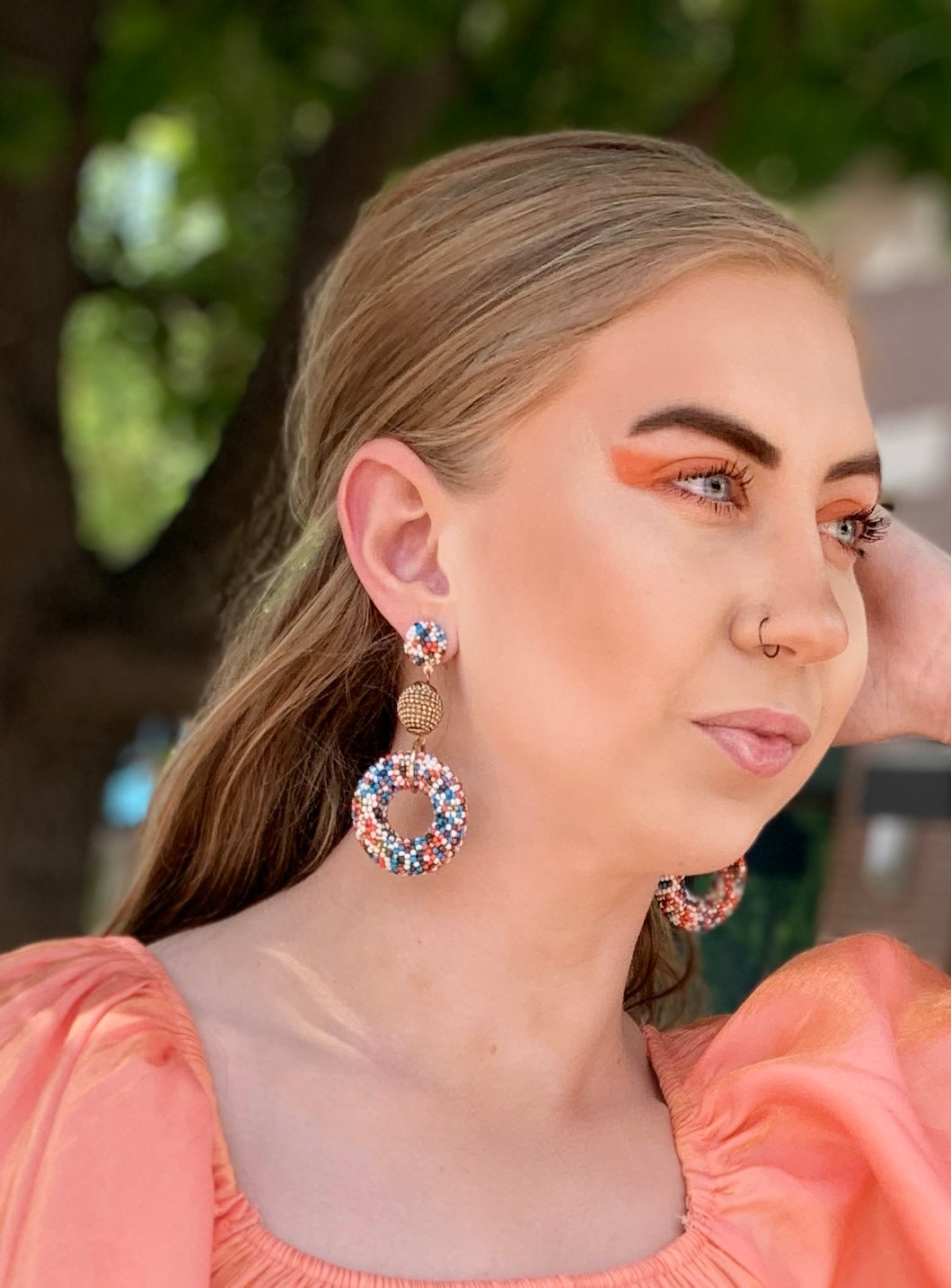 Viene Seed Bead Drop Earrings