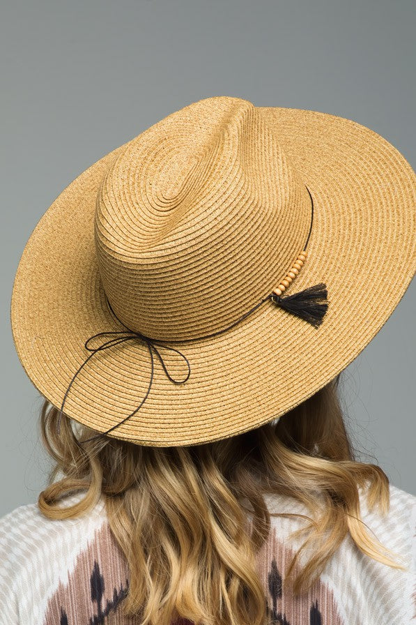 Duo-Tone Bead Band Panama Hat (2 colors)