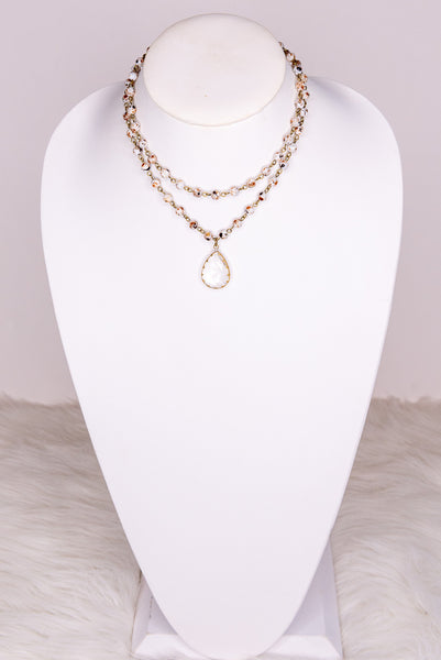 Lordes White Speckle Necklace