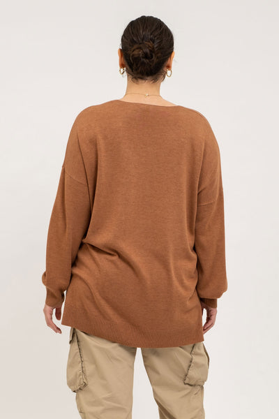 Sienna Shallow V-Neck Sweater (S-3X)