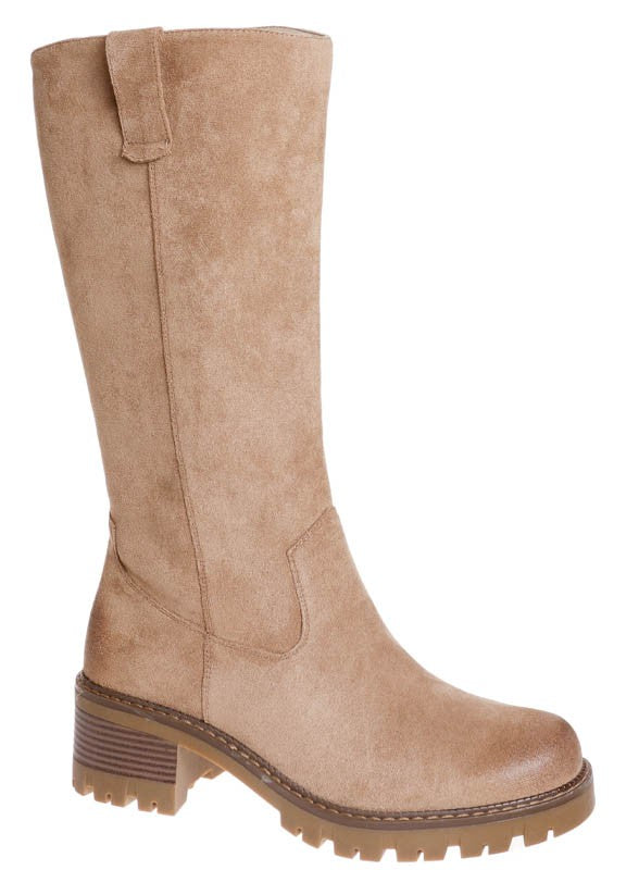 Tall Taupe Lug Boot