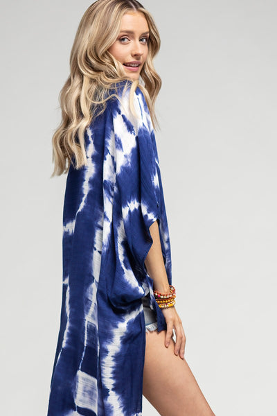 Athens Blue Tie Dye Kimono