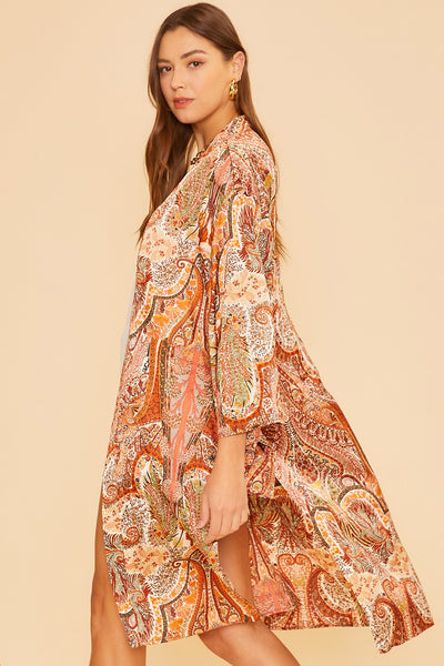 Fall Luxury Paisley Printed Kimono
