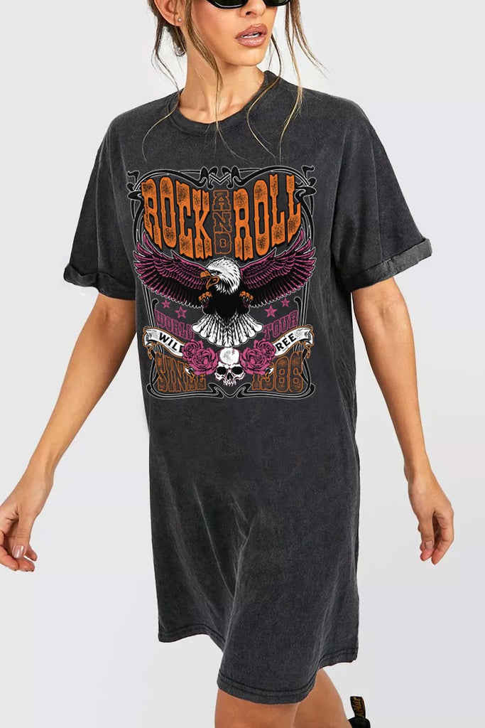 Rock N Roll Vintage Eagle T-shirt Dress