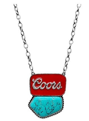 Coors Turq Chunk Short necklace