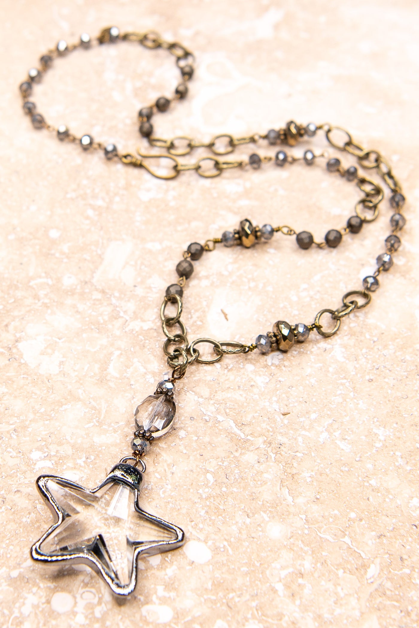 Shooting Star Crystal Charm Necklace
