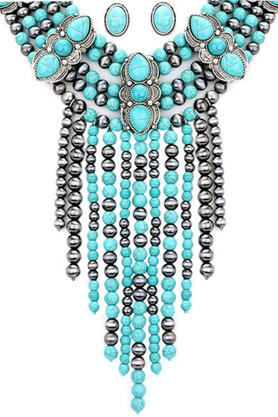 Out West Layered Faux Navajo Pearl Necklace set