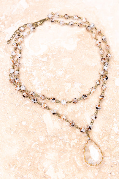 Lordes White Speckle Necklace