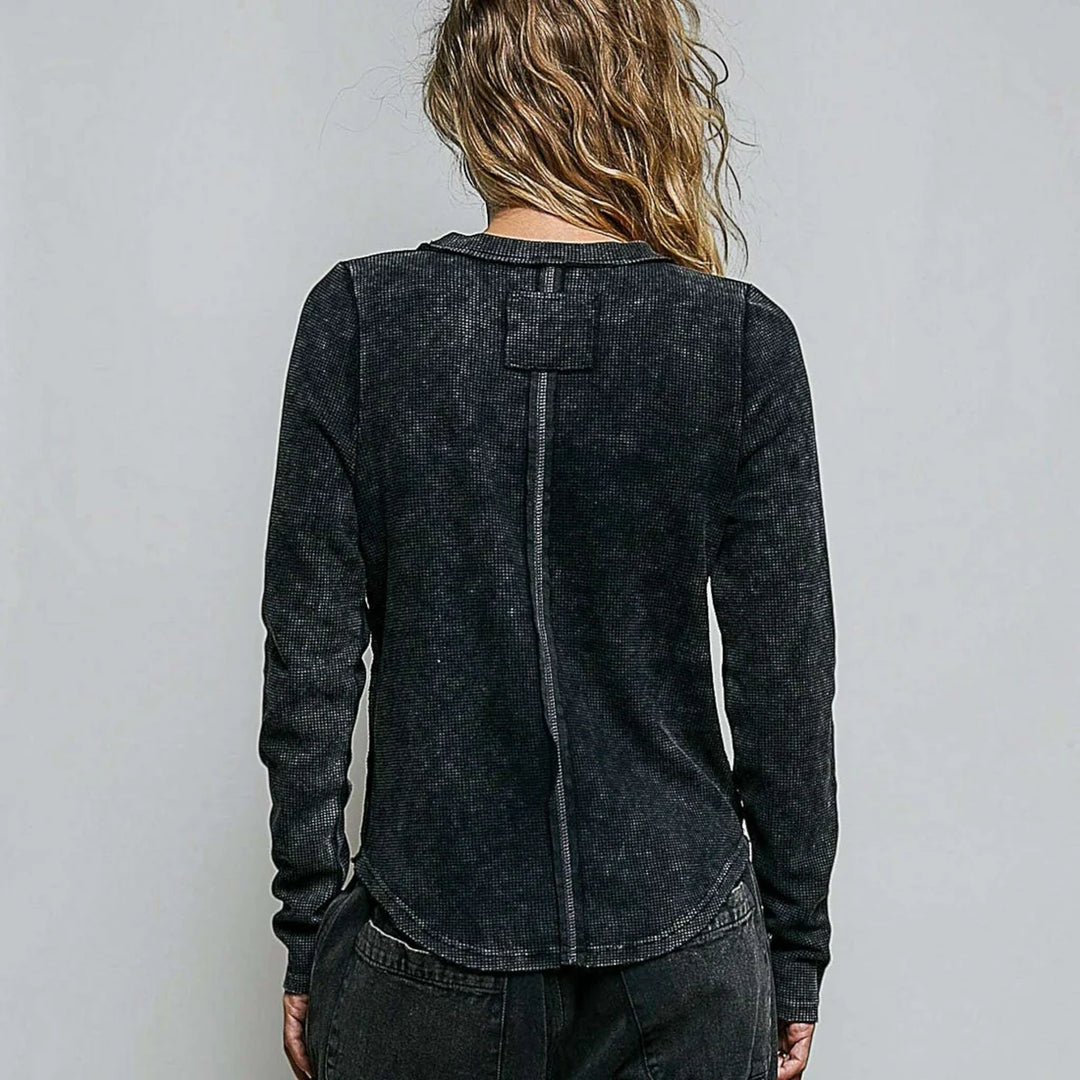 Studded Peace Thermal Top by POL