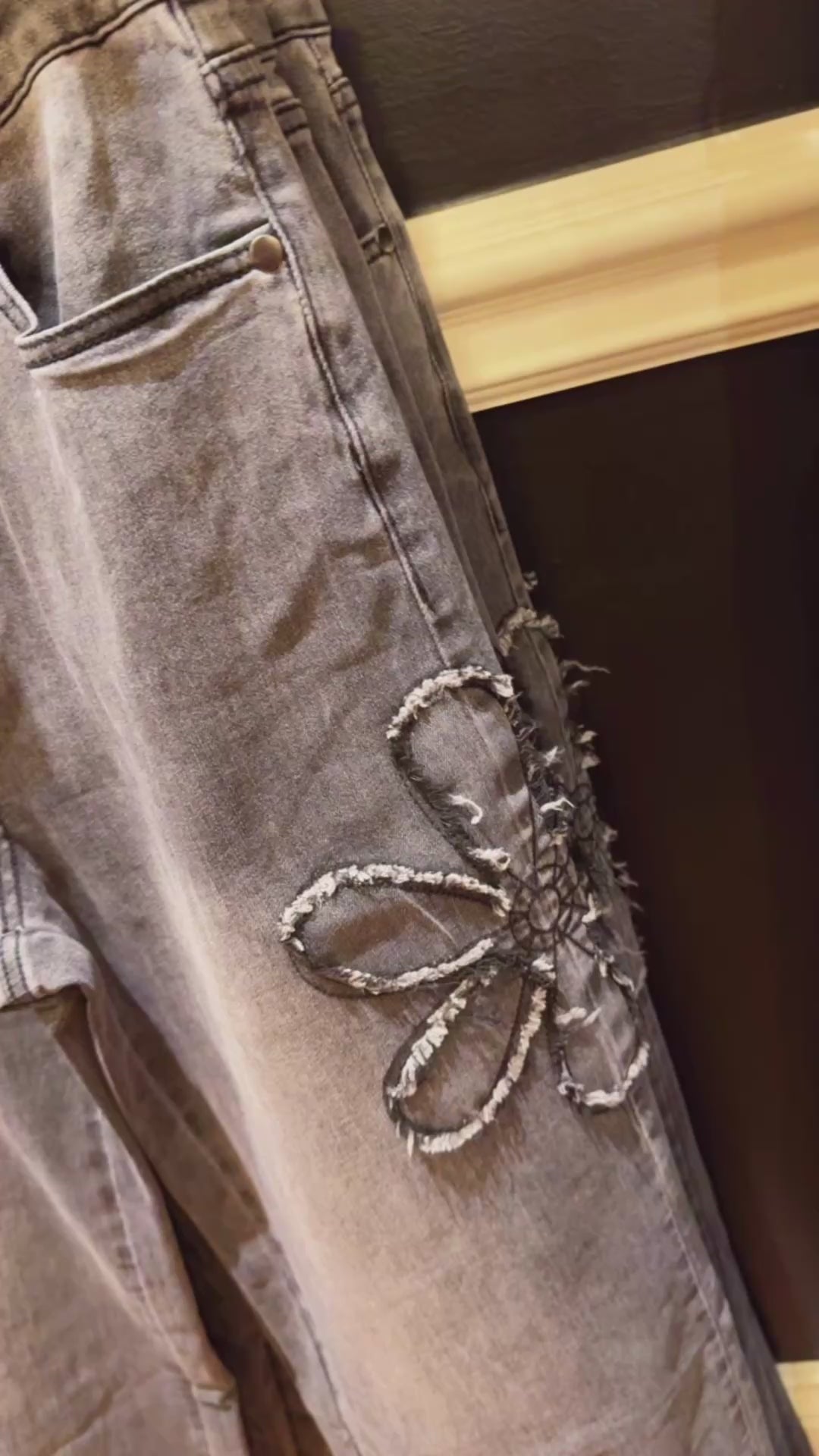 Flower Patch Straight Leg Jeans by Easel