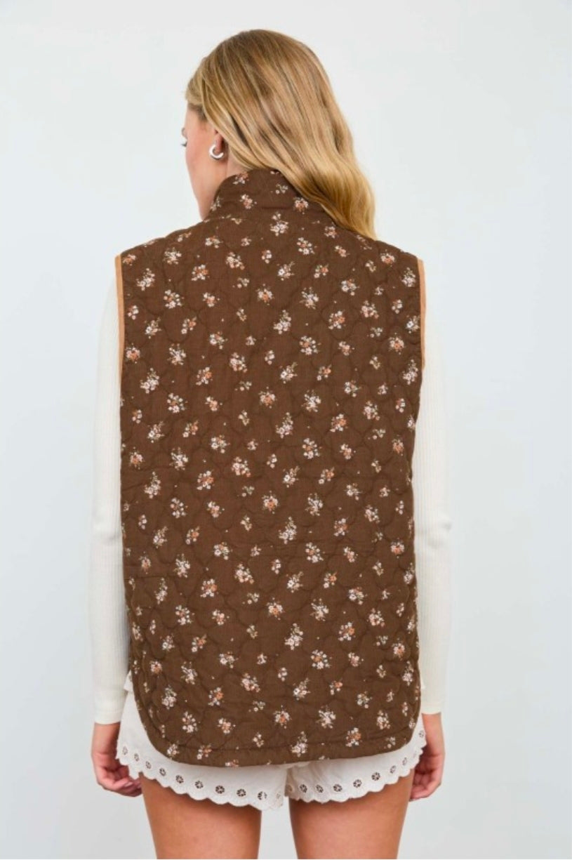 Fall Festival Quilted Mock Neck Vest