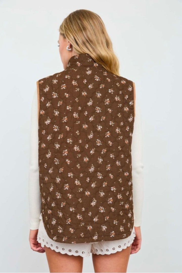 Fall Festival Quilted Mock Neck Vest