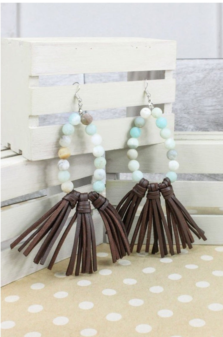 Natural Stone Bead Earring (3 Colors)