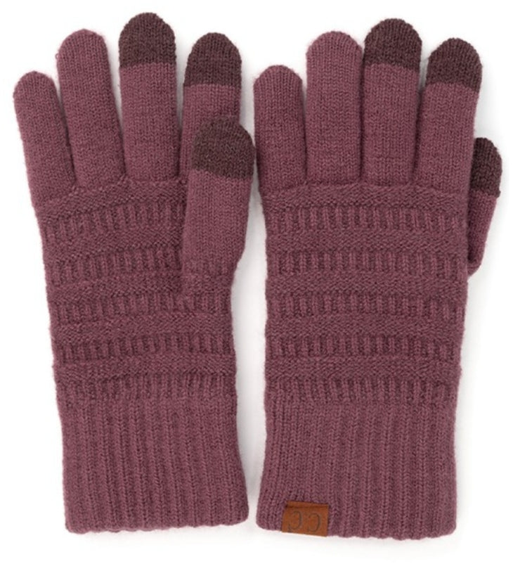 C.C Solid Ribbed Gloves (4 Colors)