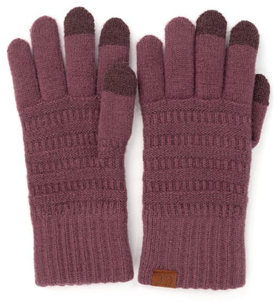 C.C Solid Ribbed Gloves (4 Colors)