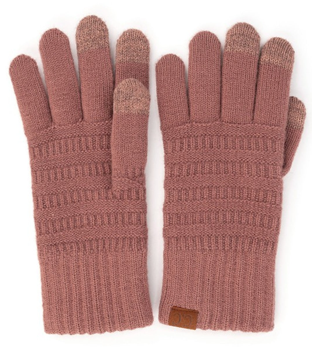 C.C Solid Ribbed Gloves (4 Colors)
