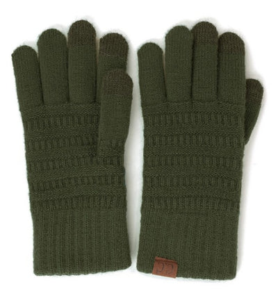 C.C Solid Ribbed Gloves (4 Colors)
