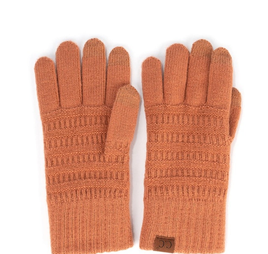 C.C Solid Ribbed Gloves (4 Colors)