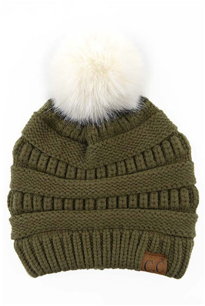 C.C snuggly Soft Yarn Pom Pom Beanie ( 5 Colors)