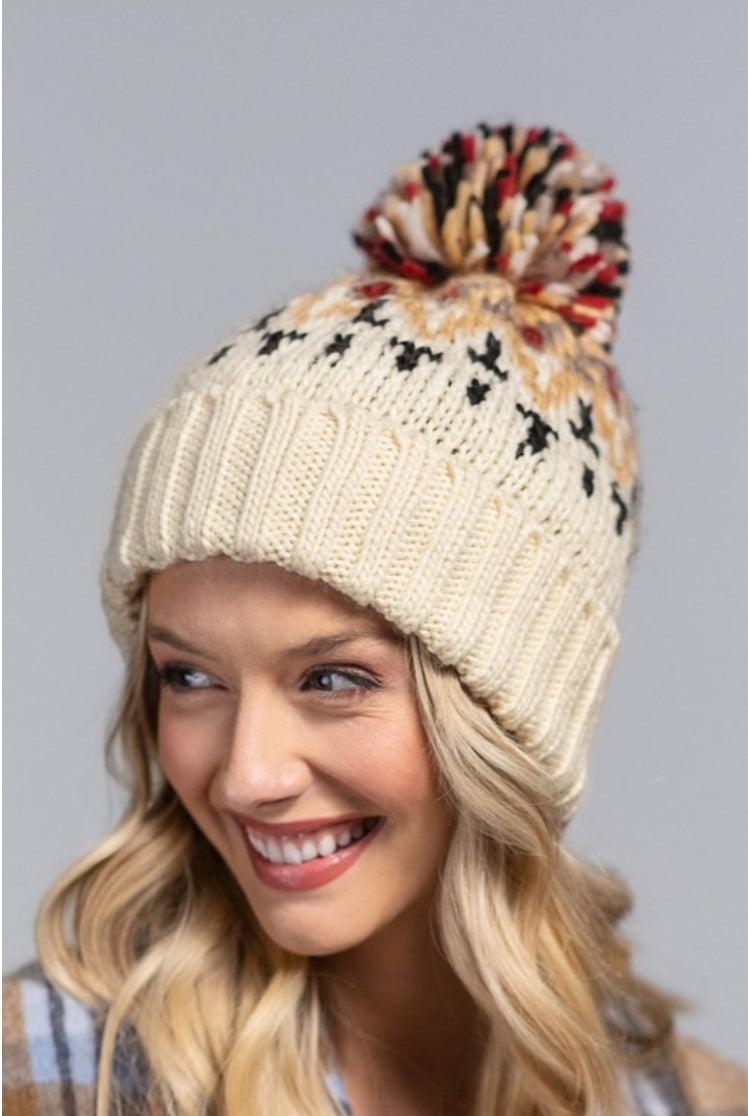 Bunny Slope Pom Pom Beanie