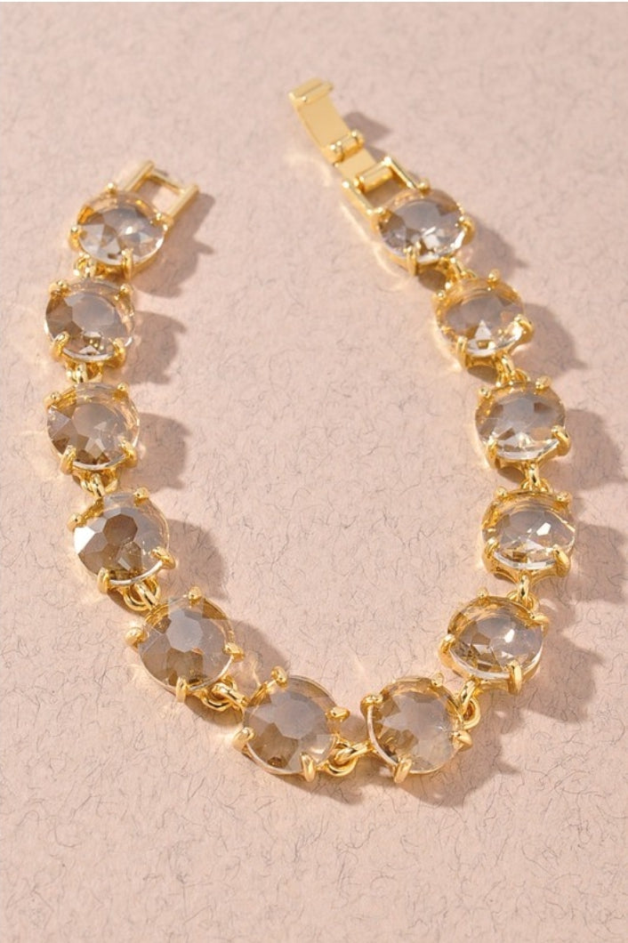 Oval Crystal Gold Bracelet (2 Colors)