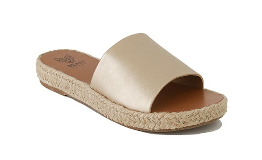 Melanie Gold Slide Sandals