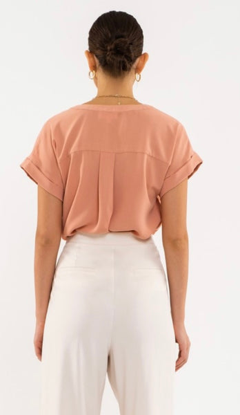 Dusty Peach Structured Casual Top