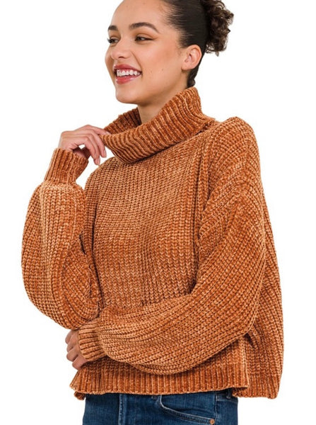 Amber Chenille Turtleneck Sweater