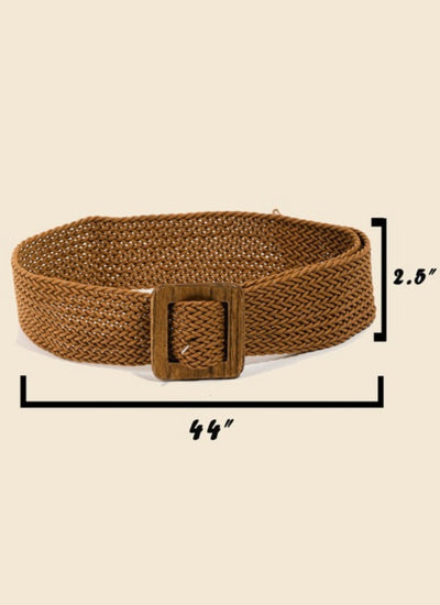 Square Buckle Braided Belt (3 colors)