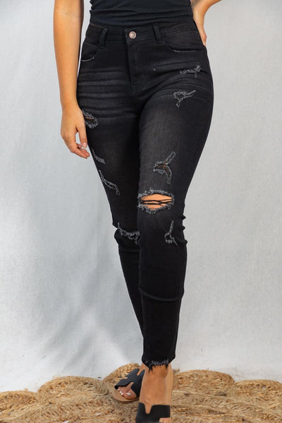 Give Us Stretch Black Denim (small-3X)