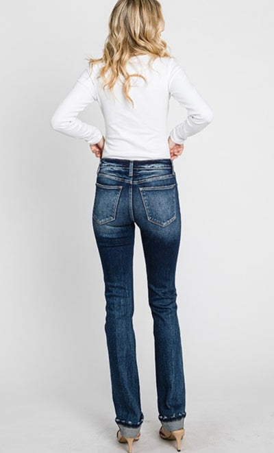 Xena Slim Straight Cuffed Hem Jeans