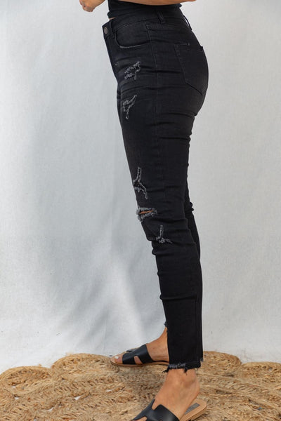 Give Us Stretch Black Denim (small-3X)