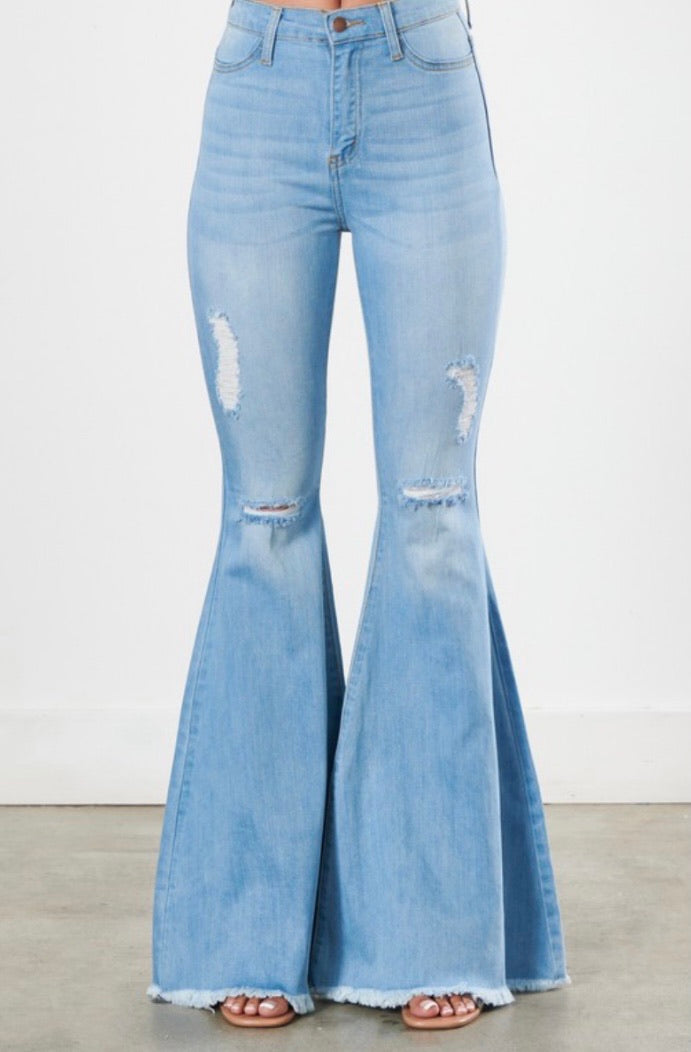 Stone Wash Bell Bottoms