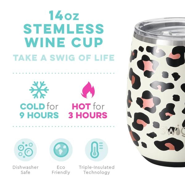 Luxy Leopard Stemless Wine Cup 14 oz