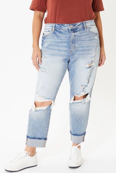 Curvy Relaxed Fit Splatter Kan Can Jeans