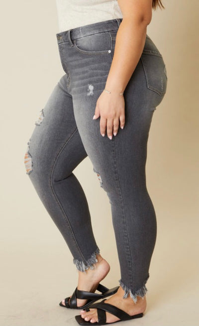 Alyssa Grey High Rise Kancan Skinny- curvy