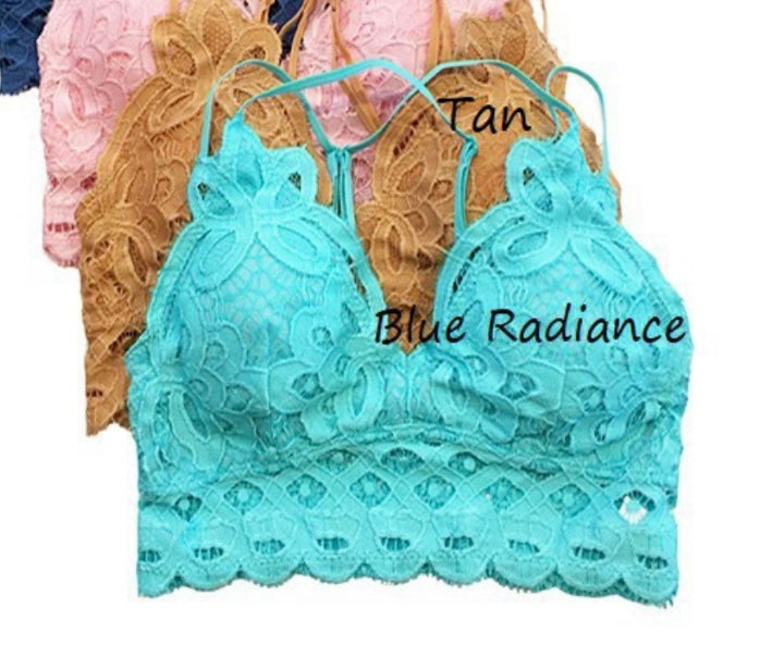 Teal Blue Radiance Lace Bralette