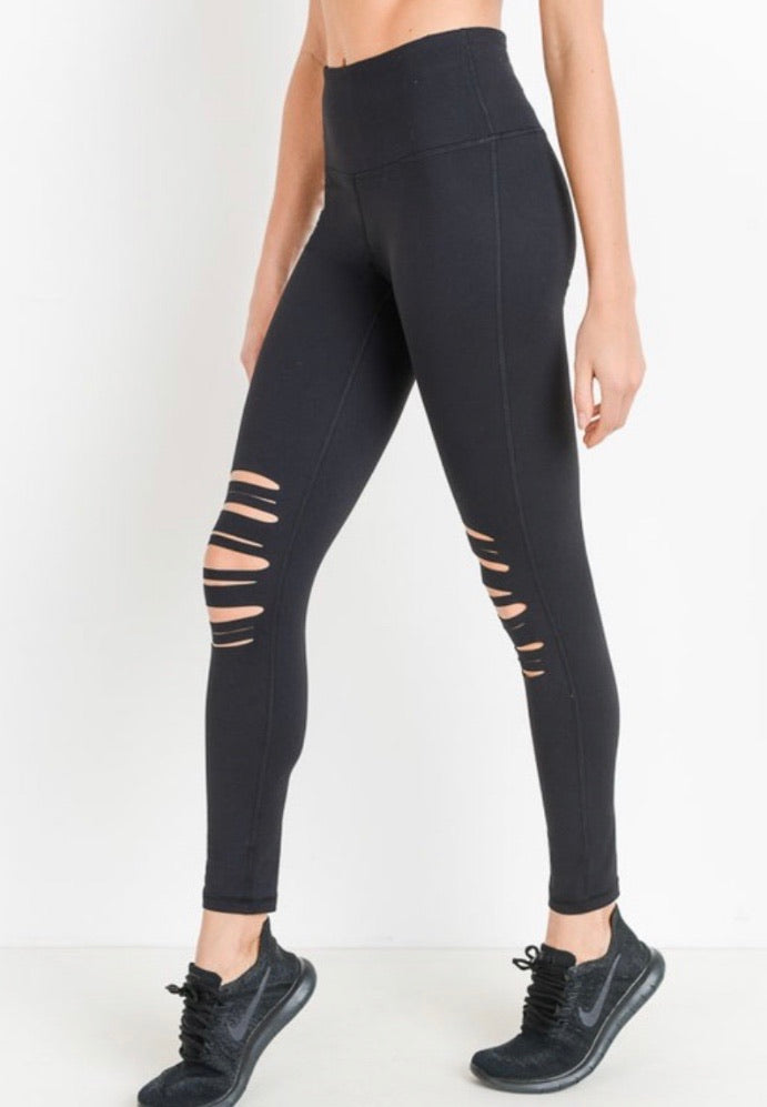 Black Laser Cut Leggings small-3XL