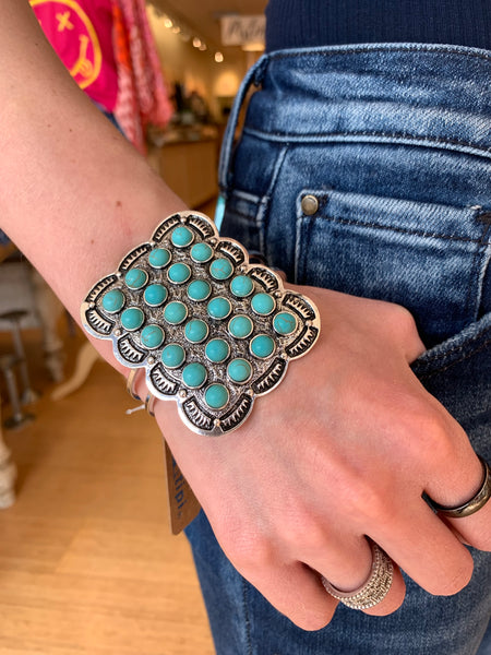 Turquoise Western Square Cuff