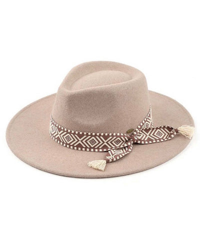 CC Panama Aztec Band Wide Brim Hat (4 colors)