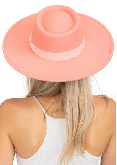 Wide Brim Bolero Pork Pie Crown Hat (3 colors)