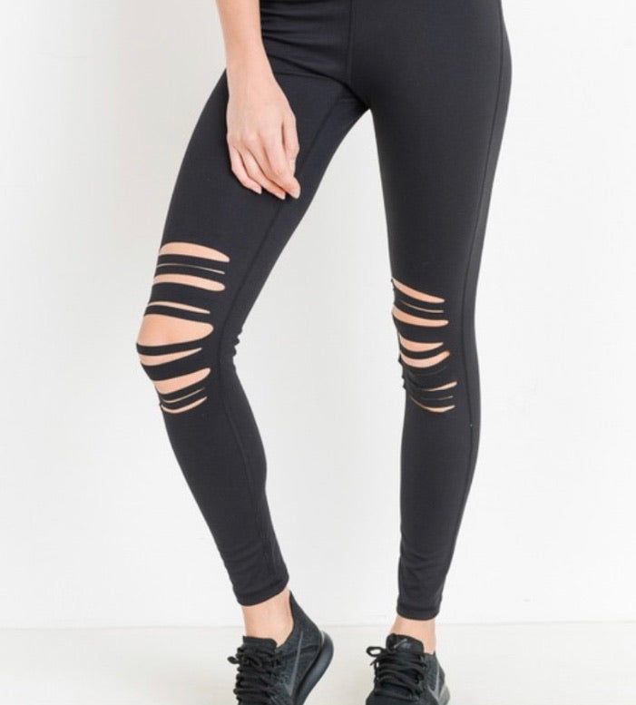 Black Laser Cut Leggings small-3XL