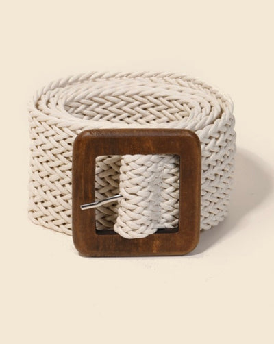 Square Buckle Braided Belt (3 colors)